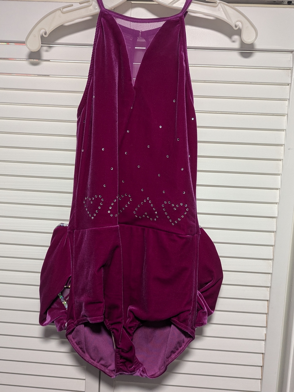 Weissman Girls Fuschia Velvet Dance Dress with Rhinestone Hearts - Magenta